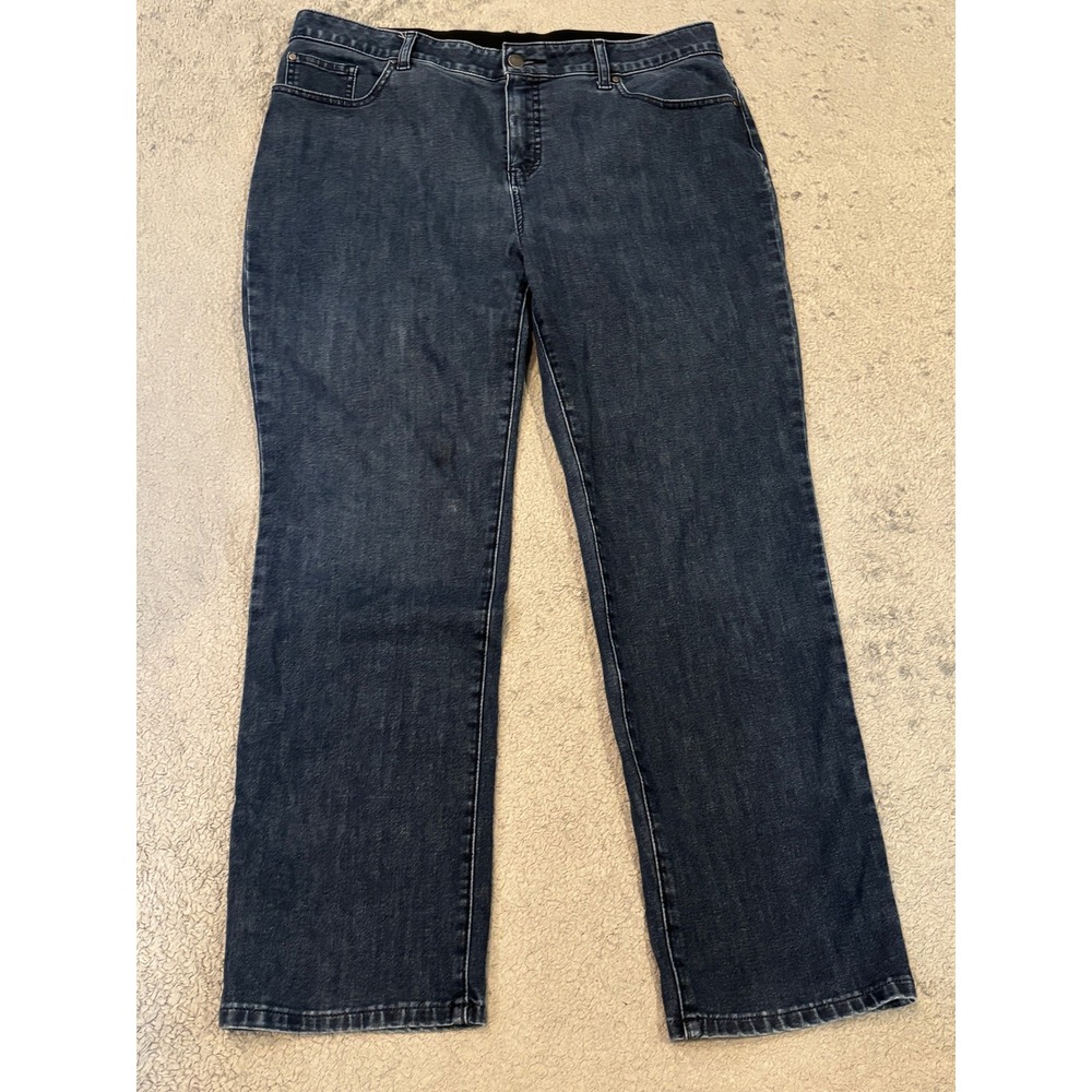 Chicos Fabulously Slimming Straight Leg Jeans Dark Wash Blue Size 2 Short